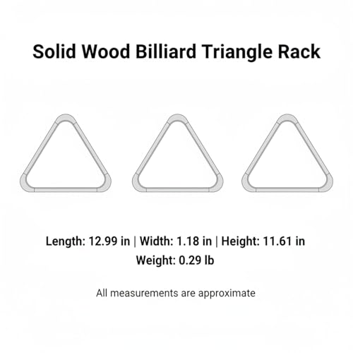 Solid Wood Billiard Triangle Rack for Standard Pool Balls - Durable Wooden Frame for 8-Ball & 9-Ball Games - color: Silver