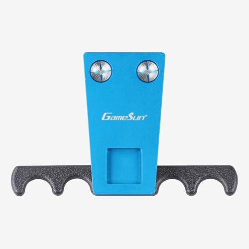 Portable Weighted Pool Cue Holder 6 in 1, Chalk Holder, Billiard Cue Tip Tool, Storage Rack for 4 Cue Sticks, Blue - color: Blue