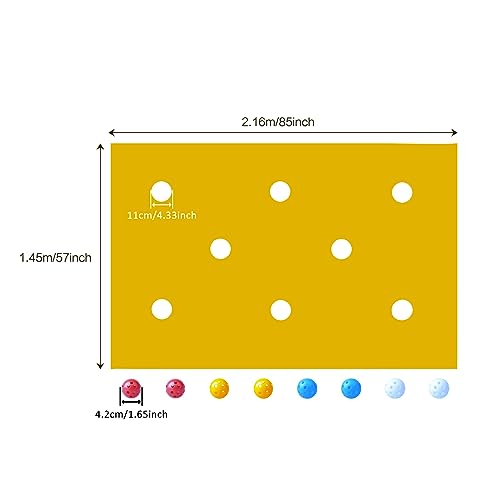 Sonyabecca Yellow Hole Tarp Team Building Games for Work with 8 Pcs Team Building Ball for Teamwork Group Learning Fun - size: 85''Lx57''W