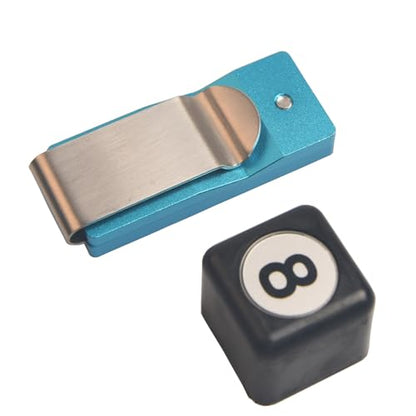 LAKE OF FIRE Chalk Holder Pool Billiards, Pool Cue Chalk Holder with Magnetic Belt Clip Snooker Billiard Accessories - color: Blue, style: Square
