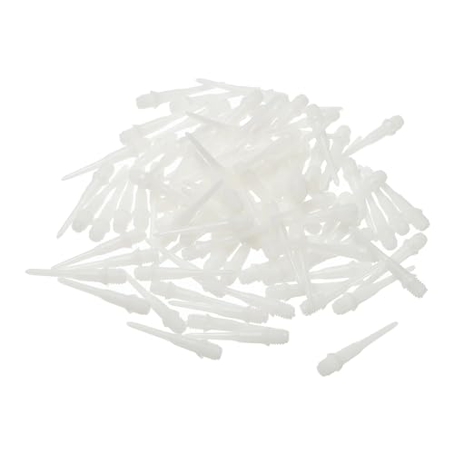 YOKIVE 50 Pcs Plastic Dart Tips, Game 2BA Thread Soft Darts Tips Replacements Dart Accessory | Indoor Outdoor Play (White)