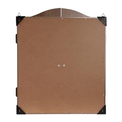 Dartboard Cabinet Set with Sisal Dart Board, Wooden Wall-Mounted Dart Board Cabinet with 6 Darts, Storage & Scoreboard for Game Room, Bar, Man Cave