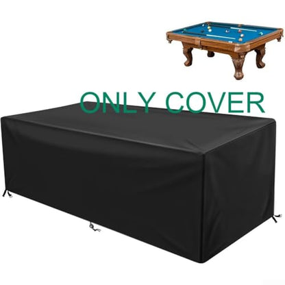 8FT Waterproof Pool Table Cover with Windproof Buckles and Adjustable Drawstrings for Full Protection Indoor and Outdoor