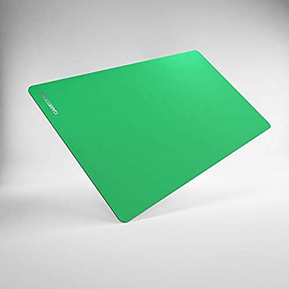 Gamegenic Prime Playmat – Green Color, 61 x 35 cm Soft Cushioned Natural Rubber Playmat with Anti-Slip Back & Silver Foil Logo, Premium Surface for Card Games, Dice, and Desk Protection - color: Green
