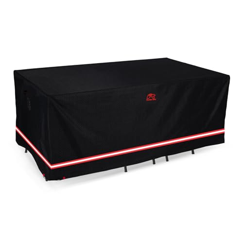 Turtle Life Patio Furniture Sets Cover, Heavy Duty Rectangular Durable Waterproof Outdoor UV Resistant Anti-Fading Dining Table Chairs Furniture Cover, Black, 72"L x 44"W x 29"H - size: 72"Lx44"Wx29"H