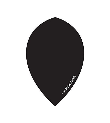 RED DRAGON Hardcore Black Extra Thick Oversized Pear Dart Flights - 4 Sets Per Pack (12 Dart Flights in Total)