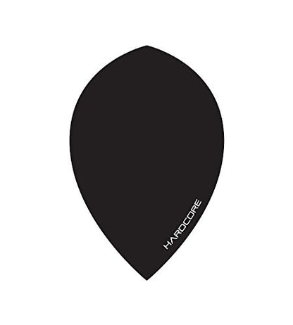 RED DRAGON Hardcore Black Extra Thick Oversized Pear Dart Flights - 4 Sets Per Pack (12 Dart Flights in Total)