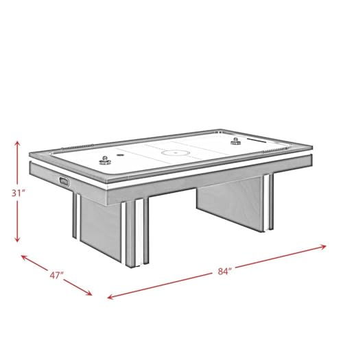 Pemberley Row Contemporary Wood Air Hockey Table, Black Finish, Dual Scoreboards, Includes Pucks & Pushers, Sturdy Wide-Leg Design for Game Rooms