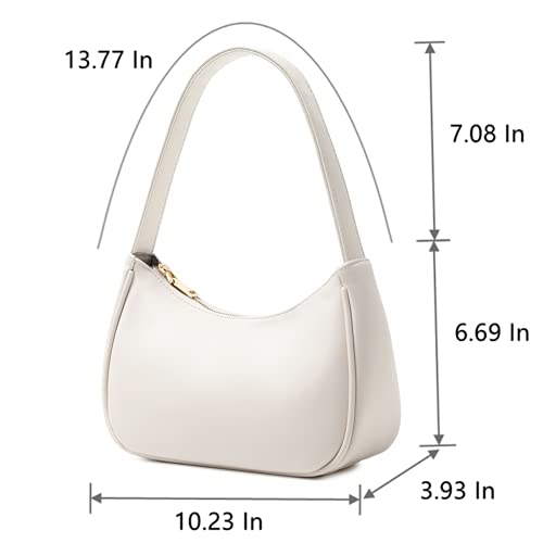 CYHTWSDJ Shoulder Bags for Women, Cute Hobo Tote Handbag Mini Clutch Purse with Zipper Closure - color: Beige