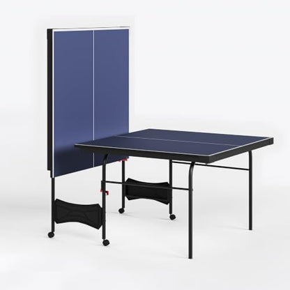 Zevemomo Table Tennis Table, Foldable Ping Pong Tables w/ 2 Paddles 3 Balls - color: Blue