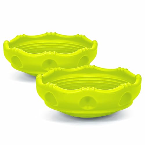 Simplay3 Two Sided Rock Around Wobble Disk and Climbing Dome 2 Pack for Toddlers and Kids - Rocking and Climbing - Indoor/Outdoor - Yellow/Green, Made in USA (2 Pack) - color: Lemon Yellow, size: 2 Pack