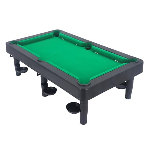 Mini Pool Table, Kids Tabletop Pool Set with 16 Balls and Rack for Double Player Children Interactive Portable Billiard Game High Simulation