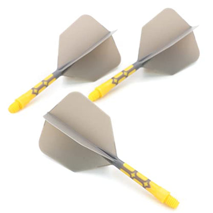 CUESOUL ROST T19 Integrated Dart Shaft and Flights Big Wing Shape Grey 28mm-Say Goodbye to Falling Dart Flight - color: with Yellow Shaft
