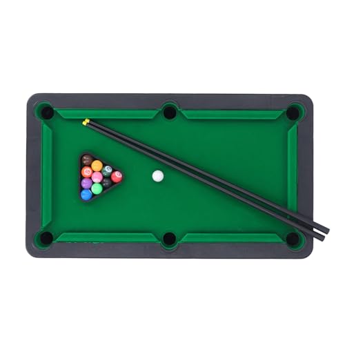 Alomejor Mini Pool Table, Complete Billiard Game Set with 2 Cue Sticks 16 Balls Rack and Chalk, for Kids Children Family Indoor Tabletop Play