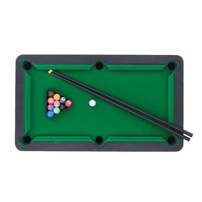 Alomejor Mini Pool Table, Complete Billiard Game Set with 2 Cue Sticks 16 Balls Rack and Chalk, for Kids Children Family Indoor Tabletop Play