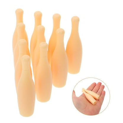 VICASKY 10Pcs Mini Bowling Pins Portable Tabletop Bowling Game Accessories for Fun Family Play Durable Plastic Small for Adults Easy to Store