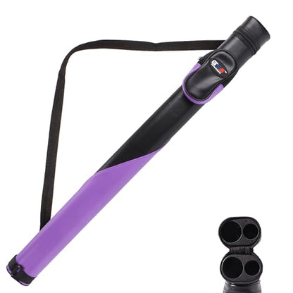 GSE Games & Sports Expert Billiard Cue Cases, 1x1 Deluxe Hard Billiard Pool Cue Stick Carrying Case, Pool Billiards Accessories (Several Colors Available) - color: Deluxe - Black/Purple
