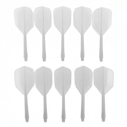 Integrated Dart Shaft and Flights Set Ten Pack for Stable Lightweight Throwing Performance - color: white