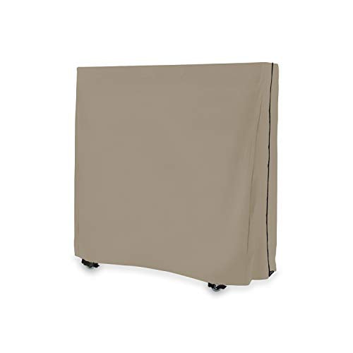 Ping Pong Table Cover for Indoor / Outdoor - Waterproof & UV Resistant Table Tennis Cover 12 Oz PVC Heavy Duty Fabric with Air Pockets & Drawstring for Snug Fit to With Stand Winds & Storms (Beige) - color: Beige
