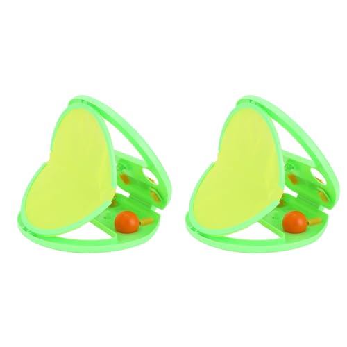 Toss and Catch Ball Set, Hand Exercise Ball Throwing Set, Double Player Outdoor Game with Soft Balls, Ideal for Beach Picnic Party (Green) - color: Green