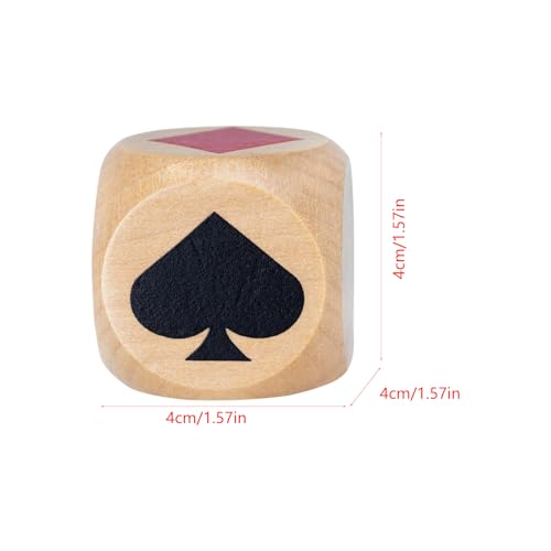2pcs Euchre Indicators Wooden Trumps Suit Dices Portable Double Marker for Travel Camping Party Use