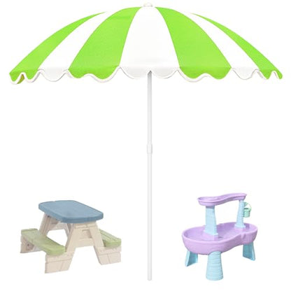 Water Table Umbrella, UV Protection Beach & Picnic Table Umbrella, Heavy Duty Portable Outdoor Shade for Sand Play, Camping, Garden & Backyard. - color: Green-umbrella