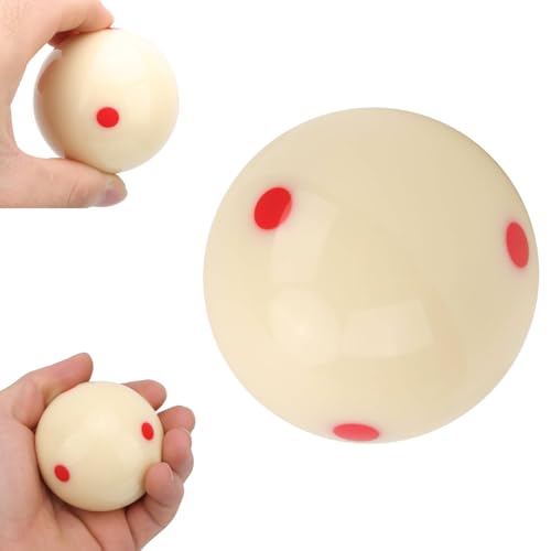 57.2mm Dot Spot Cue Ball, Standard Size Pool Training Ball with Practice Lines Dots Resin Billiard Accessory for Spin Control 2.3in Billiard Practice for Players - color: Red Dot