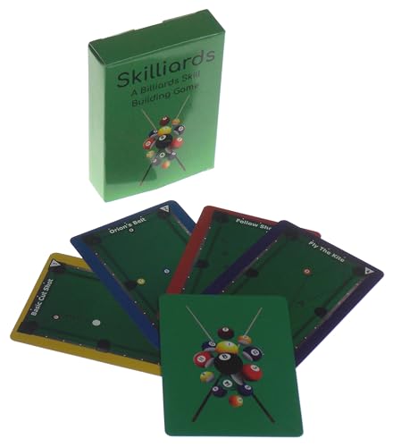 Hickoryville Skilliards Billiards Training Card System - Professional Pool Practice Drills and Skill Building Exercises | Structured Coaching Tool with Progressive Difficulty Levels