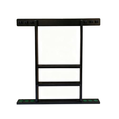 SUPERDIAMOND 6 Holes Wall Mounted Pool Cue Rack, Wood Billiard Stick Holder Holds 6 Cues for Pool Table Accessories, Heavy-Duty Billiards Storage Rack Stand Display for Game Room,Black - size: 6 Cues, style: SU-wa6-Cue Racks-black