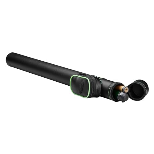 Casemaster Q-Vault Supreme Billiard/Pool Cue Hard Case, Holds 1 Complete 2-Piece Cue (1 Butt/1 Shaft) - color: Black with Green Trim