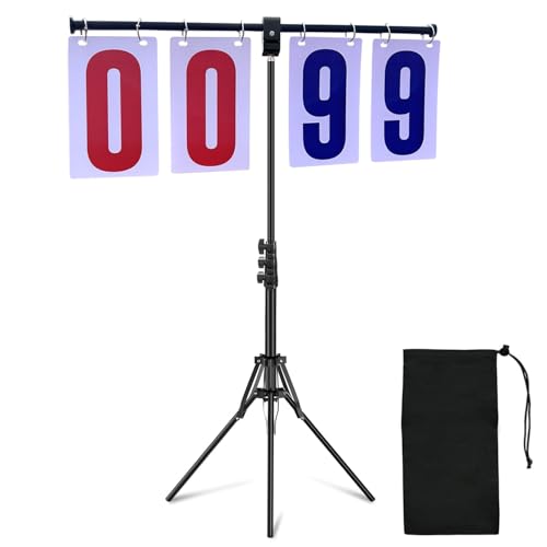 Purple River Extra Large Numbers Manual Flip Scoreboard with Stand, Score Keeper for Outdoor/Indoor Games or Sports | Numbers Size 8.7"x5.1", Easy set up, Large Numbers