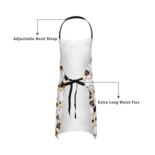 Castle Fairy Cartoon Baseball Kitchen Apron,Bow Knots Waterproof Apron - color: White Khaki