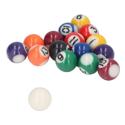 Mini Billiard Ball Set, Precision Balanced Durable Rolling Balls for Game Rooms Bars Polyester Resin 25mm 16 Pack