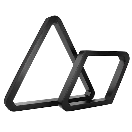 GSE Games & Sports Expert Deluxe Heavy Duty Solid Wood Billiard 8-Ball Triangle / 9-Ball Diamond Pool Ball Racks for 2-1/4" Pool Balls, Billiards Accessories - color: Black, style: Triangle & Diamond Racks