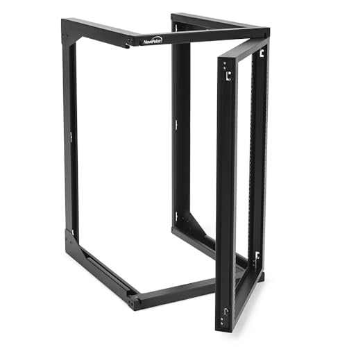 NavePoint 18U Server Rack with Swing Gate - Wall Mount Rack for 19 Inch IT & AV Equipment - 24' Deep, Black - size: 18U - 24in Deep