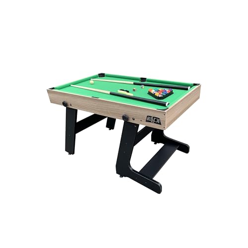 KICK Quatro 55" 4-in-1 Foldable Multi Game Table – Foosball, Billiards/Pool, Push Hockey & Ping Pong - color: Brown