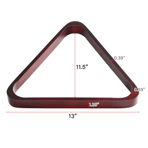 Solid Wood Pool Ball Rack Billiard Ball Triangle Rack, Pool Table Ball Holder Positioning Rack,2-1/4" Pool Ball Rack - color: Burgundy
