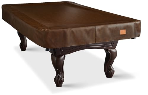 Heavy Duty Leatherette Billiard Pool Table Cover, Waterproof & Tearproof Cover for Pool Table 7/8/9FT 8Feet-Coffee - color: Coffee, size: 8FT-(100"LX 56"WX 8“H)