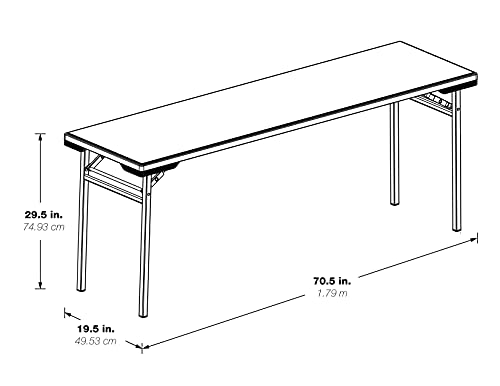 Office Star Resin Multipurpose Rectangle Folding Training Table for Home or Office, 5.87 Feet Long Light Gray