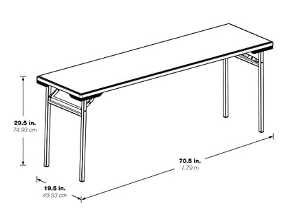 Office Star Resin Multipurpose Rectangle Folding Training Table for Home or Office, 5.87 Feet Long Light Gray
