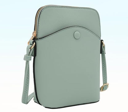 Solene Small Crossbody Bag with Gold Hardware, Mini Shoulder Purse with Adjustable Strap - color: Mint