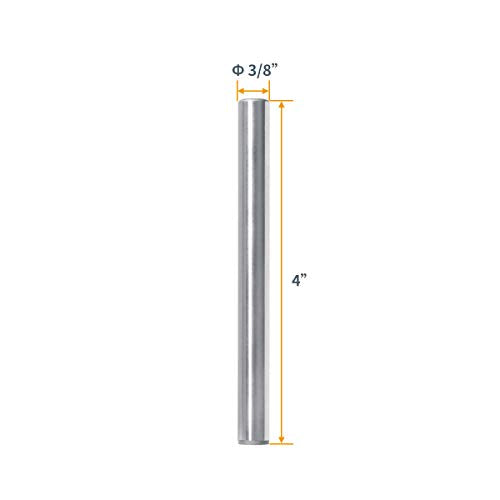 POWERTEC 71473 Hardened Steel Dowel Pins 3/8 Inch | Heat Treated and Precisely Shaped for Accurate Alignment – 4 Pack - size: 3/8" x 4" (4pk)