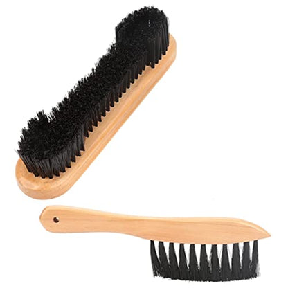2pcs Billiard Brush Set, Wood Fabrics Billiards Pool Table Rail Brush Cleaning Tools Accessory