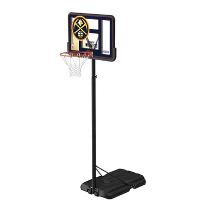 Lifetime NBA Denver Nuggets Portable Basketball Hoop, Adjustable Height 7.5-10 Ft, 44 Inch Shatterproof Fusion Backboard, Base with Wheels - color: Denver Nuggets