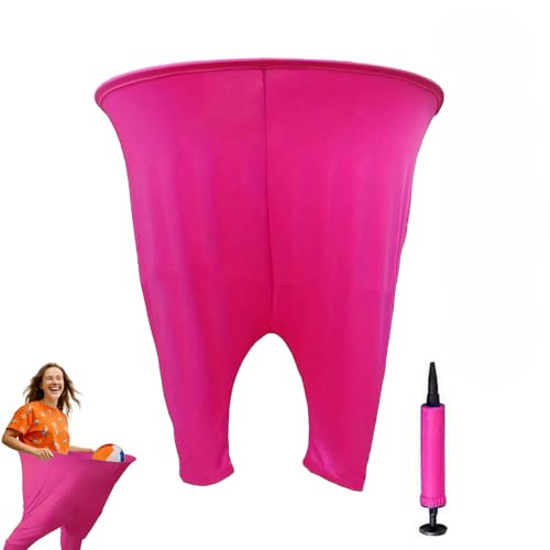 Granny Pants Yard Game Set Giant Outdoor Party Activity for Kids and Adults, Big Pants Ball Catching Set with 4 Balloons and Pump, Funny Lawn Activity, Ring Toss Games (Deep Pink) - color: Deep Pink