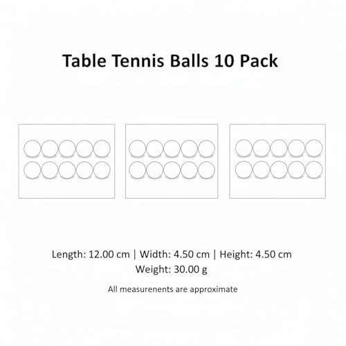 Table Tennis Balls 10 Pack, Multicolor 40mm+ PVC Plastic Ping Pong Balls for Training Drills and DIY Crafts (10-Pack)