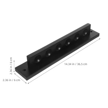 DOITOOL Solid Wood Billiard Cue Wall Rack 6-hole Pool Stick Holder Wall-mounted Cue Storage Organizer for Indoor Recreation Room