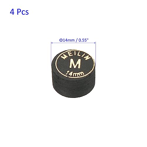 M METERXITY Pool Cue Tips - Laminated Billiard Cue Tips Multiple Layer Faux Leather Apply to Pool Cues/Snooker - size: 14mm, style: Medium