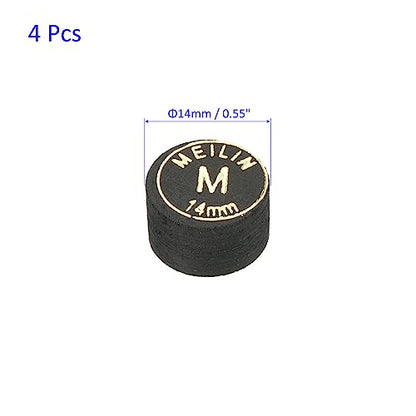M METERXITY Pool Cue Tips - Laminated Billiard Cue Tips Multiple Layer Faux Leather Apply to Pool Cues/Snooker - size: 14mm, style: Medium