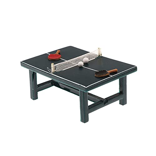 Acxico 1 Set 1:12 Mini Miniature Table Tennis Set Realistic Wooden Gift